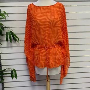 Michael Michael Kors Orange Pullover Shear Top